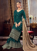 Indian Suit - Green Golden Sharara Suit In usa uk canada