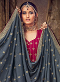 Indian Clothes - Wine Golden Sharara Suit
