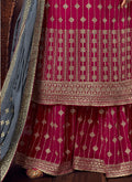 Indian Suits - Wine Golden Sharara Suit In usa uk canada