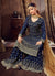Indian Clothes - Navy Blue Golden Sharara Suit In usa uk canada