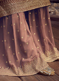 Indian Suits - Dusky Pink Golden Sharara Suit In usa uk canada