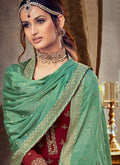 Indian Clothes - Bridal Red Golden Sharara Suit