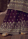 Indian Suits - Deep Purple Golden Sharara Suit In usa uk canada 