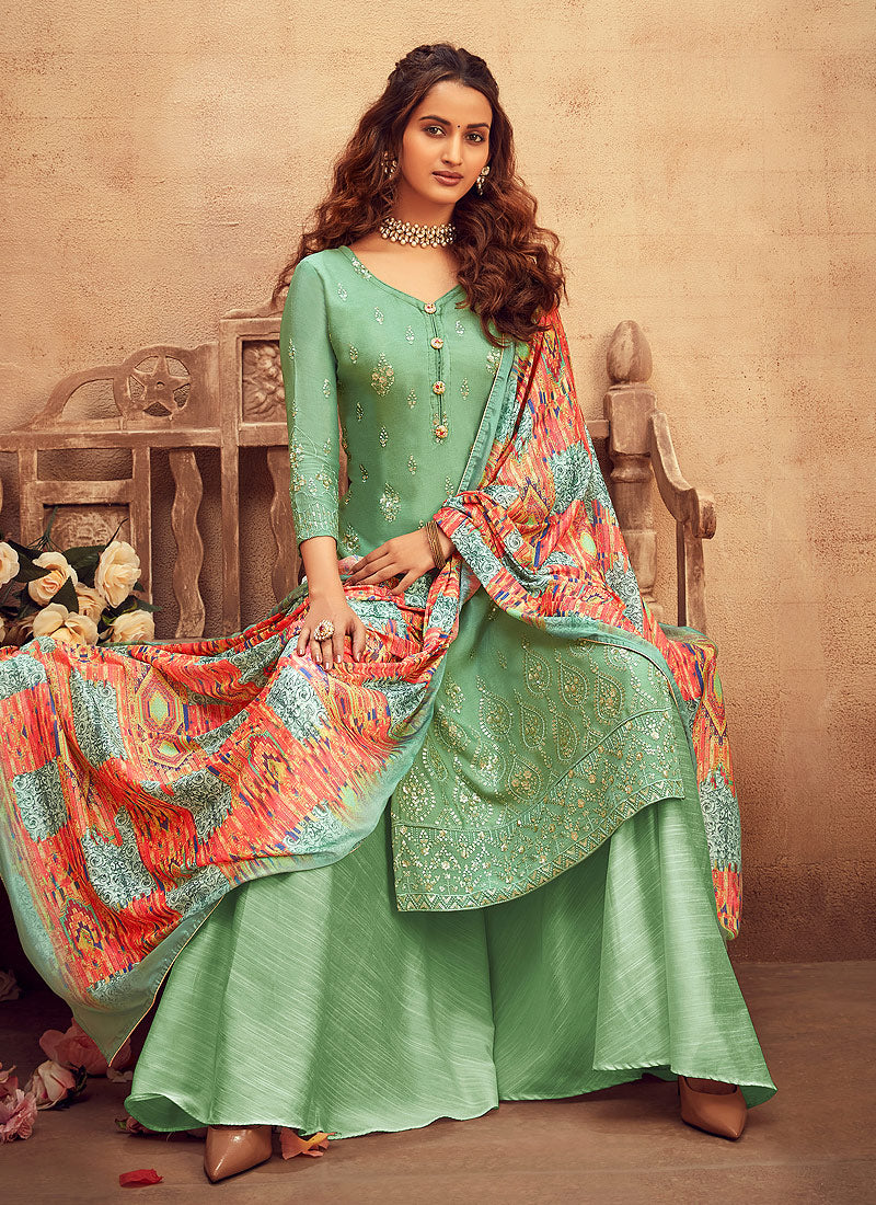 Light Green Palazzo Suit In usa uk canada