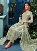 Olive Green Pearl Palazzo Suit In usa uk canada