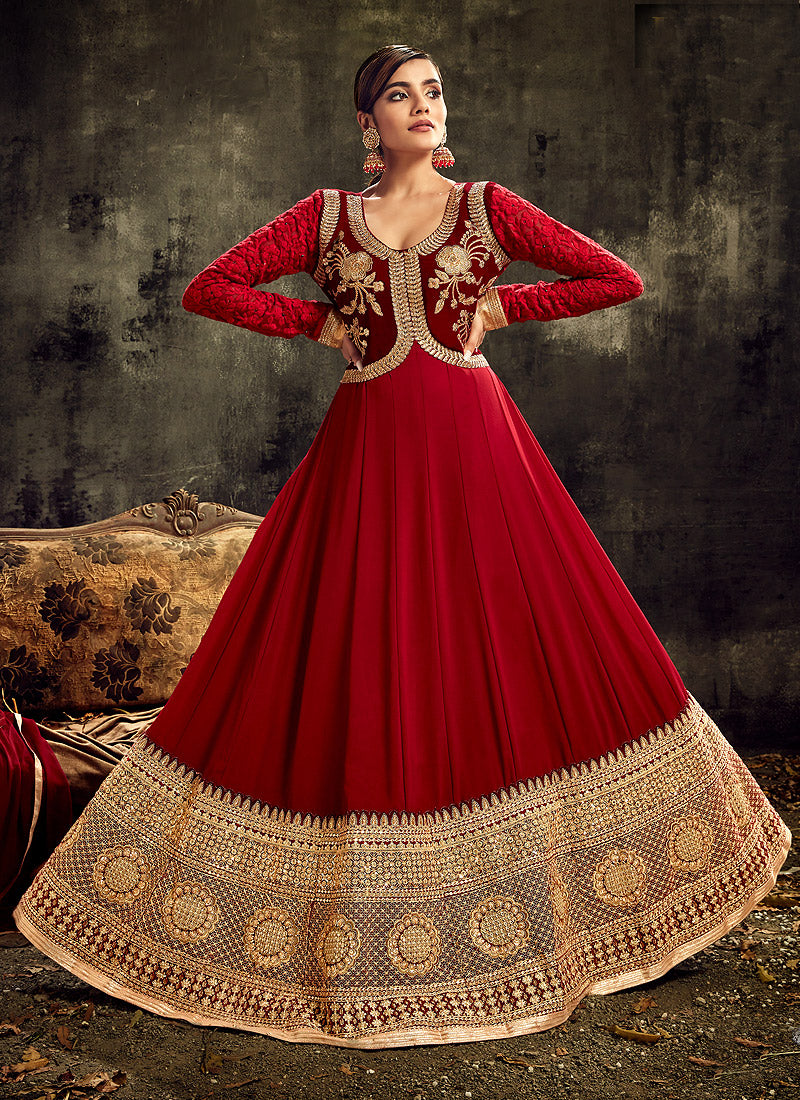 Bridal Red Anarkali Suit In usa uk canada