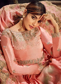 Peach And Gold Anarkali Suit