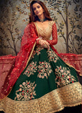 Green And Red Anarkali Suit In usa