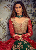 Green And Red Anarkali Suit In usa uk canada