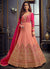 Peach And Pink Embroidered Anarkali Suit