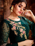 Green And Pink Traditional Pakistani Pant Suit