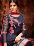 Blue And Pink Traditional Pakistani Pant Suit