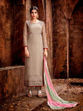 Beige Multi Colour Traditional Pakistani Pant Suit