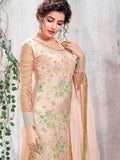 Light Peach Multi Designer Pakistani Pant Suit