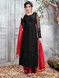 Black And Red Designer Pakistani Palazzo Suit