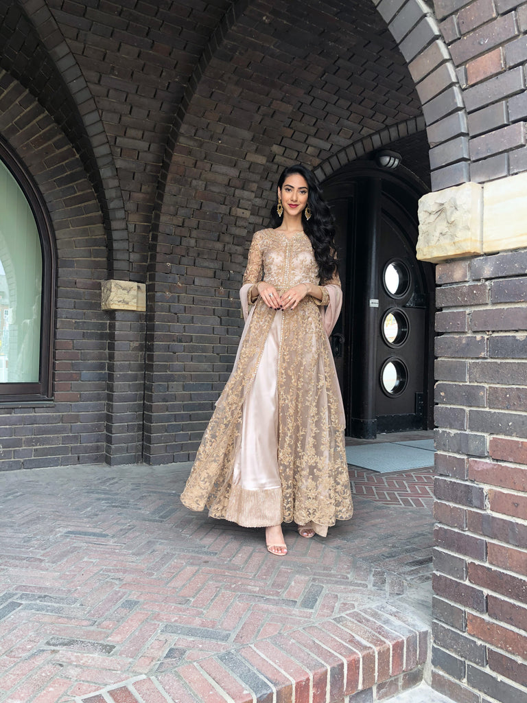 Rose Gold Coppers Embroidered Wedding Lehenga Suit xl Rose Gold Coppers Embroidered Wedding Lehenga Suit xl