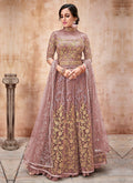 Indian Clothes - Light Pink Embroidered Flared Anarkali Suit