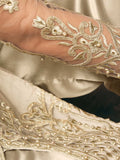Golden Pearl Embellished Pakistani Pant Suit