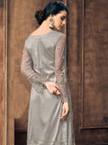 Grey Pearl Embellished Pakistani Pant Suit
