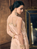 Light Peach Pearl Embellished Pakistani Pant Suit