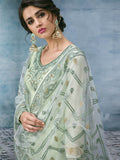 Green Overall Lucknowi Ethnic Palazzo Suit
