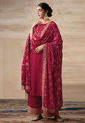 Pink Embroidered Designer Palazzo Suit