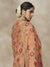 Light Orange Golden Embroidered Silk Palazzo Suit