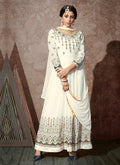 White Embroidered Anarkali Suit