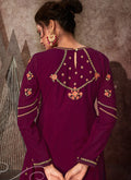 Indian Suits - Wine Embroidered Anarkali Suit