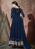 Indian Suit - Navy Blue Embroidered Anarkali Suit