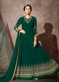 Indian Clothes - Green Embroidered Anarkali Suit In usa uk canada