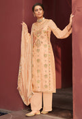 Light Peach Multi Embroidered Palazzo Suit