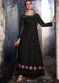 Black Golden Lucknowi Anarkali Suit