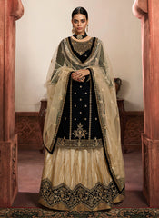 Black And Golden Lehenga/Pant Suit