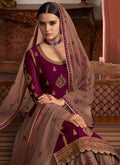 Indian Suits - Maroon Lehenga/Pant Suit In usa uk canada
