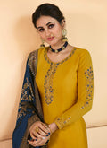 Yellow And Blue Pant Style Suit In usa uk canada