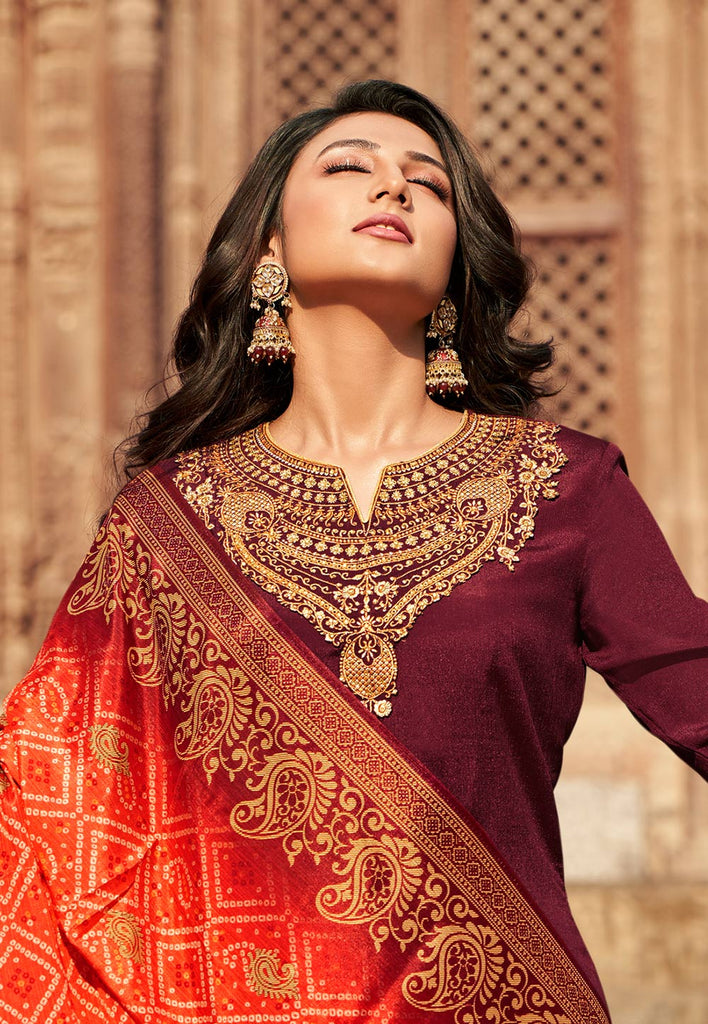 Maroon Palazzo Suit In usa uk canada