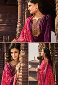 Purple Embroidered Palazzo Suit In usa uk canada