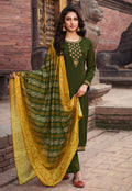Green Embroidered Palazzo Suit