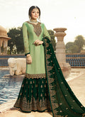 Green Ethic Embroidered Pakistani Gharara Suit
