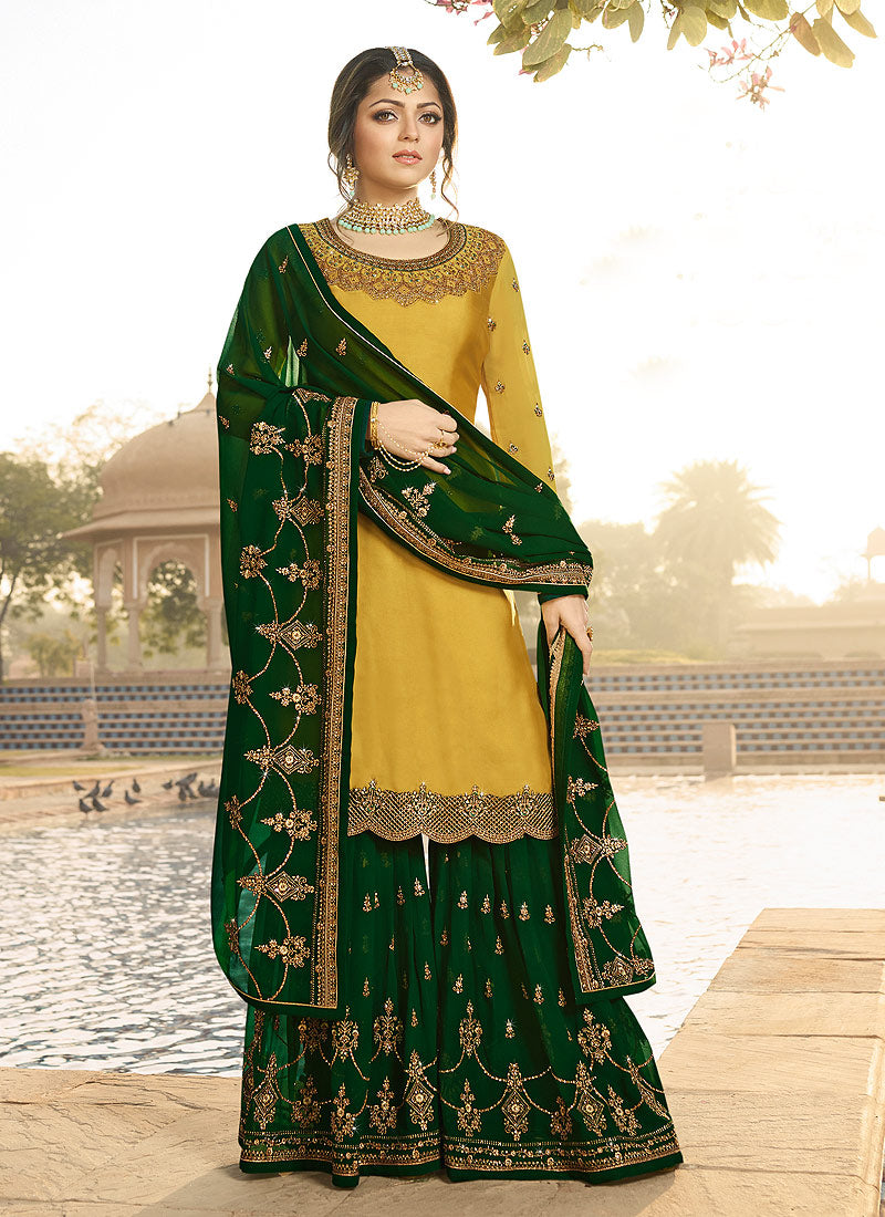 Green and Yellow Ombre Gown - Ashwini Reddy