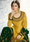 Yellow And Green  Pakistani Gharara Suit