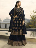Navy Blue Embroidered Party Wear Lehenga Suit