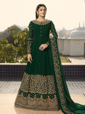 Deep Green Party Wear Anarkali Pant Suit Online