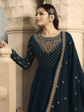 Deep Turquoise Wedding Anarkali Suit Online