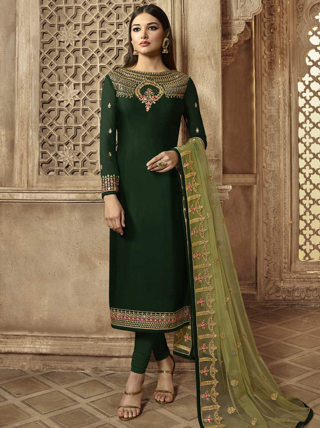 Mustard With Mehndi Green Lehenga Choli With Multi Resham Work - House of  Surya