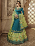 Rama Blue And Green Wedding Lehenga Suit