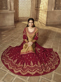 Red And Golden Party Wear Lehenga Suit