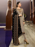 Taupe And Black Traditional Churidar Suit 