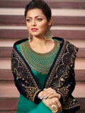 Turquoise And Blue In Combination Churidar Suit